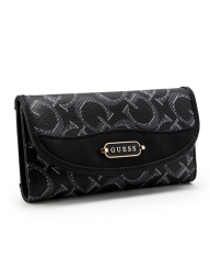 Женский кошелек с принтом Guess на кнопке 1159850083 (Черный One size)