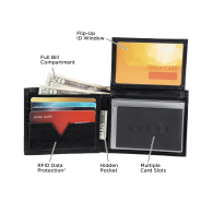 Мужской кожаный кошелек Guess с логотипом 1159852239 (Черный One size)