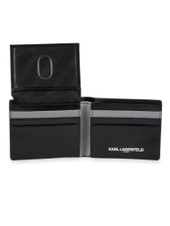 Кожаный кошелек Karl Lagerfeld Paris с логотипом 1159863614 (Черный/Белый One size)