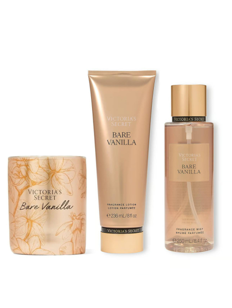 Набір Bare Vanilla Victoria's Secret міст, лосьйон та свічка 1159842615 (Бежевий One size)