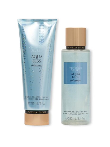 Набір для тіла Aqua Kiss Shimmer Victoria's Secret лосьйон та міст 1159847203 (Блакитний 236 ml/250 ml)