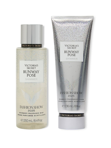 Набір для тіла Runway Pose Shimmer Victoria's Secret міст та лосьйон 1159854469 (Сріблястий 236 ml/250 ml)