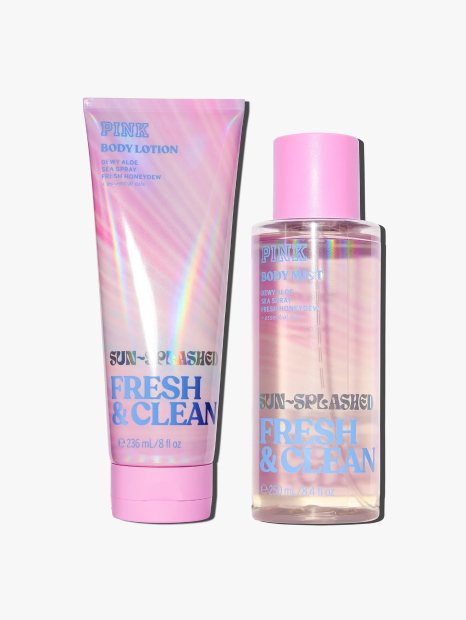 Набір для тіла Fresh & Clean Sun-Splashed Victoria's Secret Pink міст та лосьйон 1159857420 (Рожевий 236 ml/250 ml)