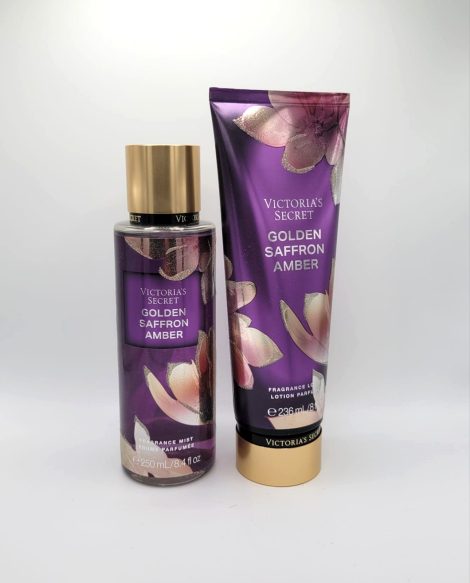 Набір для тіла Golden Saffron Amber Victoria's Secret 1159859227 (Фіолетовий 236 ml/250 ml)