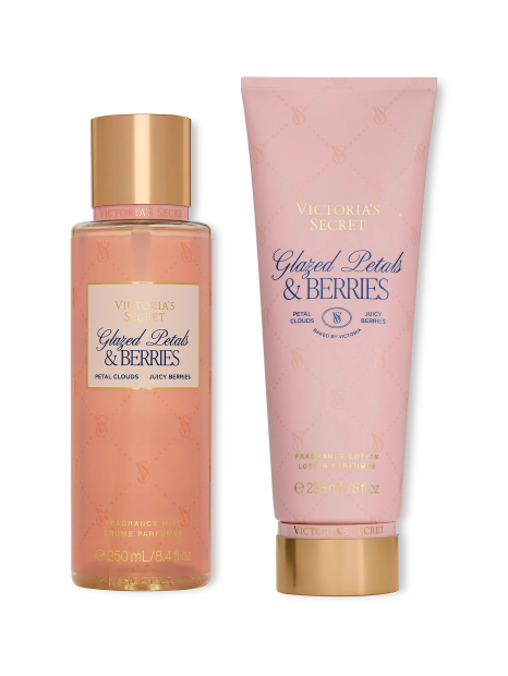 Набор для тела Glazed Petals & Berries Victoria’s Secret мист и лосьон 1159859433 (Розовый 236 ml/250 ml)