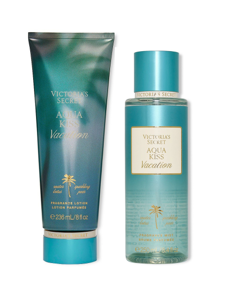 Набор для тела Aqua Kiss Vacation Victoria’s Secret мист и лосьон 1159859436 (Голубой 236 ml/250 ml)
