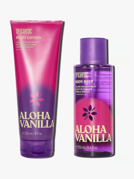 Набір для тіла Aloha Vanilla від Victoria's Secret Pink 1159860780 (Рожевий/Фіолетовий 236 ml/250 ml)