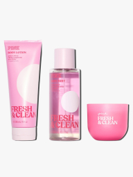 Набор Fresh & Clean Victoria’s Secret Pink мист, лосьон и свеча 1159838643 (Розовый One size)