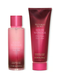 Набор для тела Suede Wonder Victoria’s Secret мист и лосьон 1162856184 (Розовый/ Красный 236 ml/250 ml)