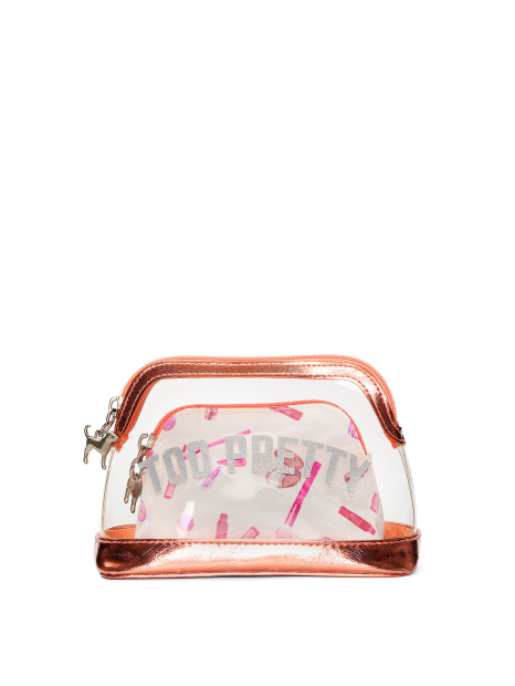 Набор косметичек Victoria's Secret Pink с принтом 1163345684 (Молочный One size)