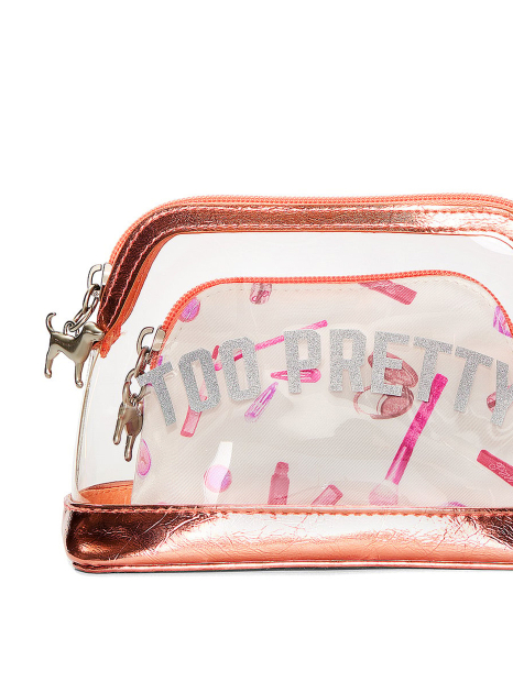 Набор косметичек Victoria's Secret Pink с принтом 1163345684 (Молочный One size)