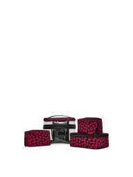 Набір дорожніх косметичок 4 в 1 Victoria's Secret 1159859230 (Чорний/Червоний One size)