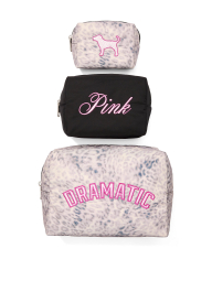 Набор косметичек Victoria's Secret Pink с принтом 1159862899 (Черный/Серый One size)