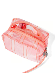 Сетчатая косметичка Victoria's Secret дорожная в полоску 1159863054 (Оранжевый One size)