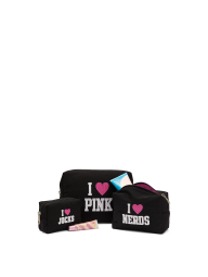 Набір косметичок Victoria's Secret Pink з вишивкою 1163344160 (Чорний One size)