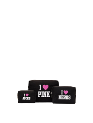 Набір косметичок Victoria's Secret Pink з вишивкою 1163344160 (Чорний One size)