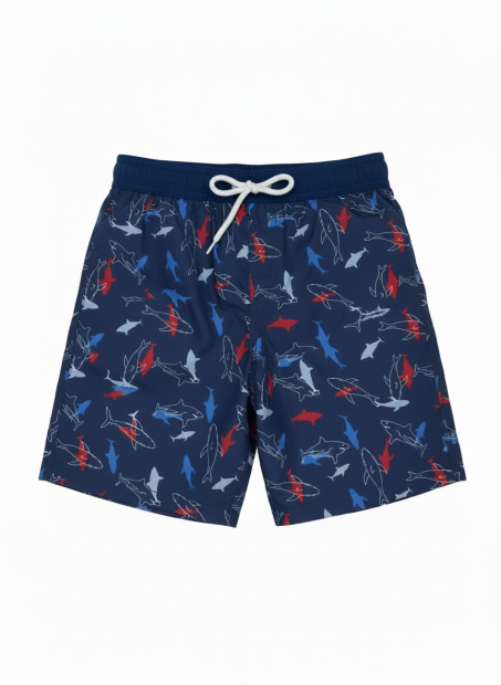 Дитячий костюм для плавання OshKosh футболка та шорти UPF 50+ 1159809855 (Білий/синій, 7)