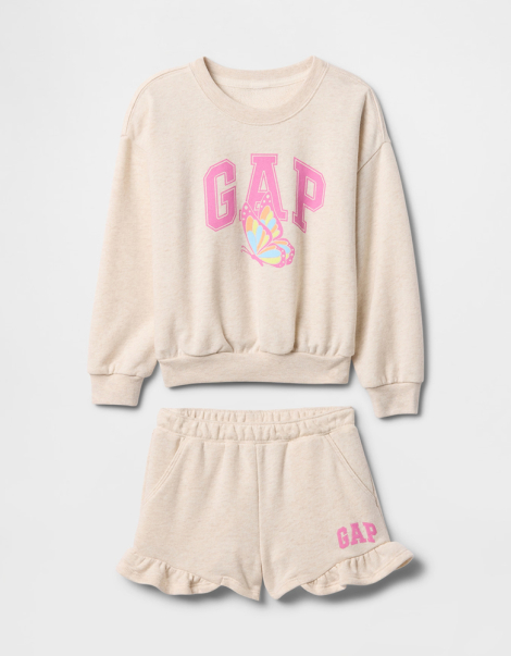 Детский костюм GAP свитшот и шорты 1159843580 (Молочный 2)