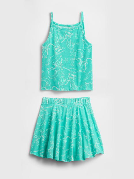 Дитячий комплект з принтом GAP майка та спідниця 1159847004 (Зелений 2)