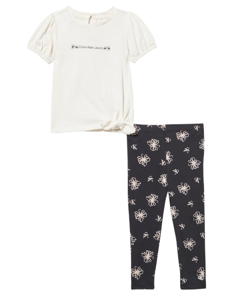 Детский комплект Calvin Klein футболка и леггинсы 1159847606 (Молочный 12M)