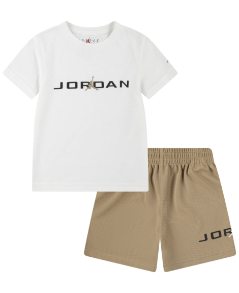 Детский комплект Nike Jordan футболка и шорты 1159860453 (Белый/Бежевый 4T) на рост 98-104 см