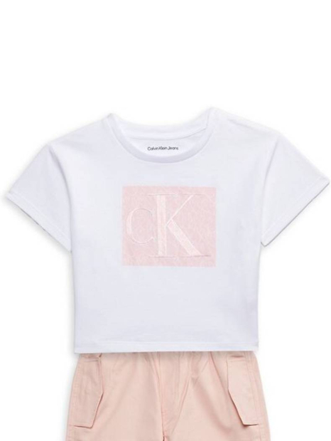 Детский комплект Calvin Klein футболка и штаны 1159860557 (Белый/Розовый 5) на рост 107-114 см