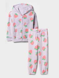 Детский костюм на флисе GAP толстовка и джоггеры 1159839512 (Сиреневый 4)