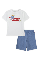 Детский комплект Levi's футболка и шорты 1159843575 (Синий/Белый 104-110)