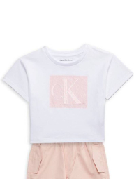 Детский комплект Calvin Klein футболка и штаны 1159860557 (Белый/Розовый 5) на рост 107-114 см