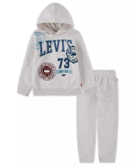 Спортивний костюм на флісі Levi's худі та джоггери 1159861460 (Сірий 2T) на зріст 86-92 см