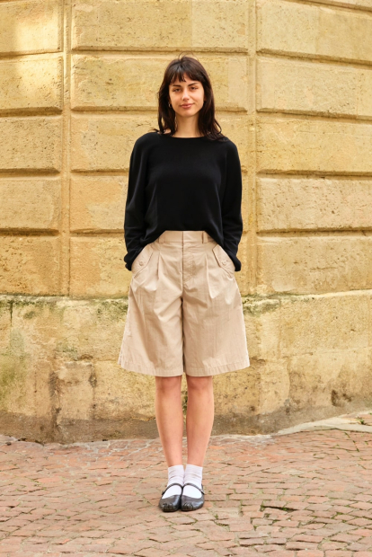 Женский костюм UNIQLO укороченная толстовка и шорты Bermuda 1159842737 (Серый S)