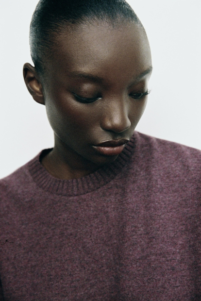 Женский костюм ZARA свитер и штаны 1159842928 (Бордовый S)