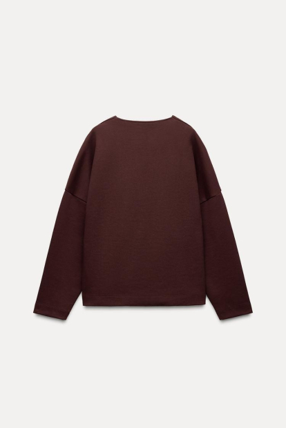 Женский костюм ZARA лонгслив и штаны-бананы 1159842952 (Бордовый S)