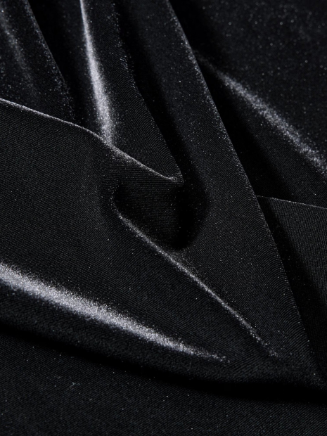 Женский велюровый костюм UNIQLO лонгслив и юбка 1159854329 (Черный M)