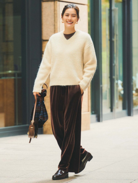 Женский велюровый костюм UNIQLO футболка и штаны 1159855638 (Коричневый M)