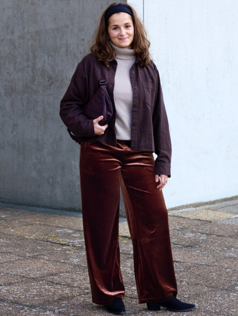 Женский велюровый костюм UNIQLO футболка и штаны 1159855638 (Коричневый M)