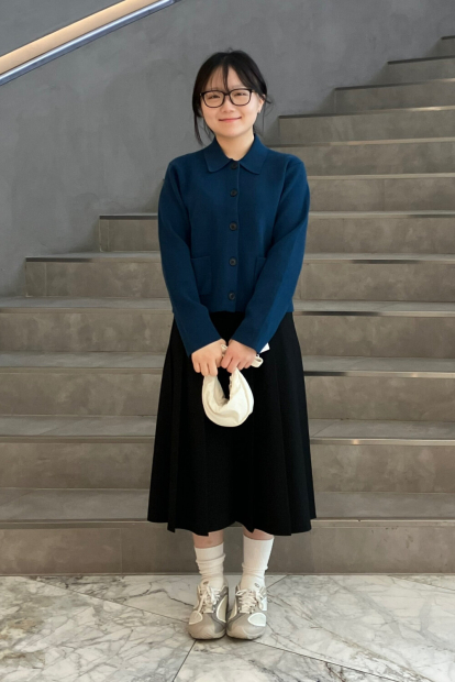 Вязаный женский костюм UNIQLO куртка-рубашка и штаны 1159855549 (Синий XL)