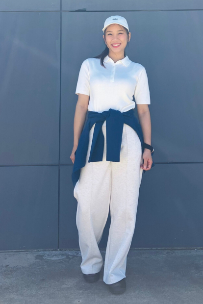 Вязаный женский костюм UNIQLO куртка-рубашка и штаны 1159855549 (Синий XL)