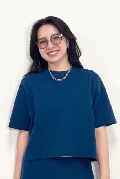 Вязаный женский костюм UNIQLO футболка и штаны 1159855641 (Синий L)