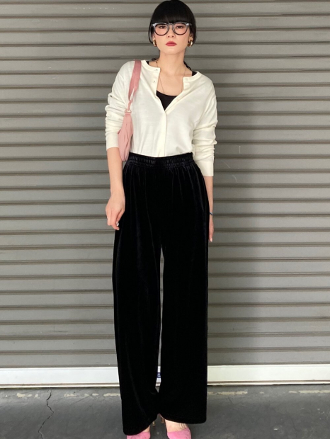 Женский велюровый костюм UNIQLO футболка и штаны 1159855643 (Черный S)