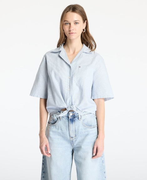 Жіночий костюм Tommy Hilfiger сорочка та шорти 1159855766 (Блакитний XS)