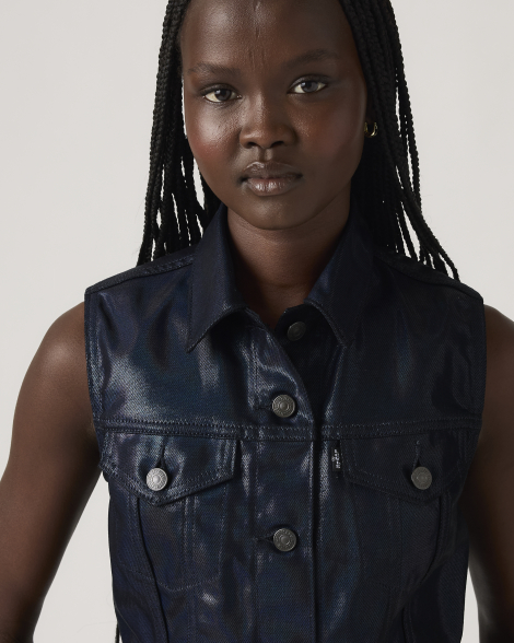 Женский джинсовый костюм Levi's жилетка и юбка 1159856483 (Синий XS/26)