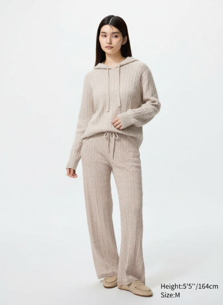 Женский костюм UNIQLO свитер и штаны 1159857748 (Бежевый M)