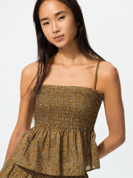 Женский комплект UNIQLO топ и мини юбка 1162750190 (Коричневый L)