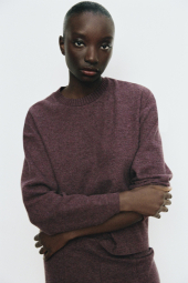 Женский костюм ZARA свитер и штаны 1159842928 (Бордовый S)