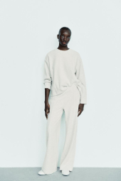 Жіночий костюм ZARA светр та штани 1159842943 (Молочний L)