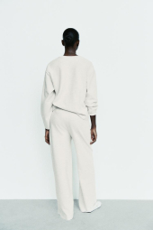 Жіночий костюм ZARA светр та штани 1159842943 (Молочний L)