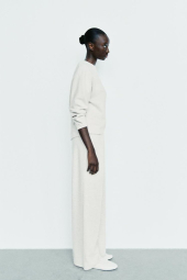 Женский костюм ZARA свитер и штаны 1159842943 (Молочный L)