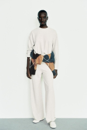 Женский костюм ZARA свитер и штаны 1159842943 (Молочный L)