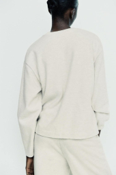 Женский костюм ZARA свитер и штаны 1159842943 (Молочный L)